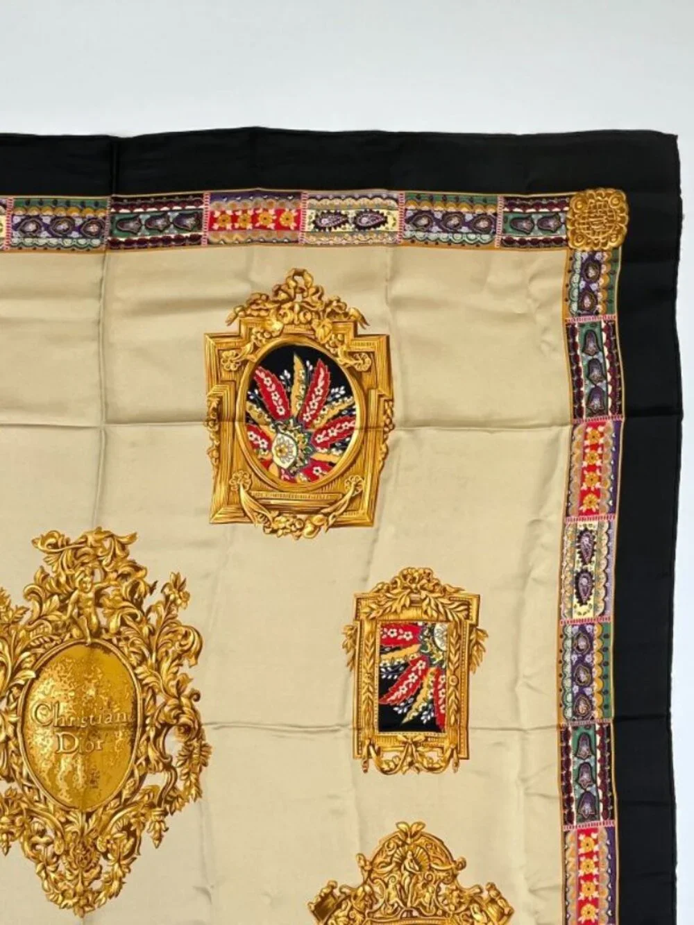 Dior Silk Scarf Multicolor Vintage